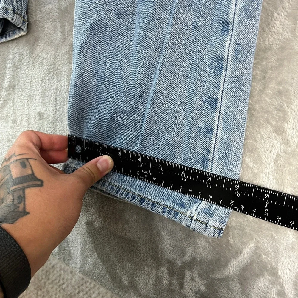 Hollister Y2K Light Wash Blue Denim Jeans Mens 38x34 Faded Casual Denim Worn